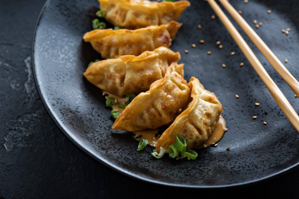 Gyoza on a plate