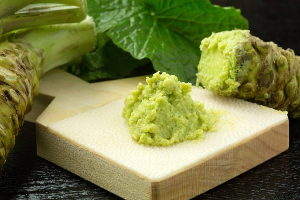 Wasabi on chopping board